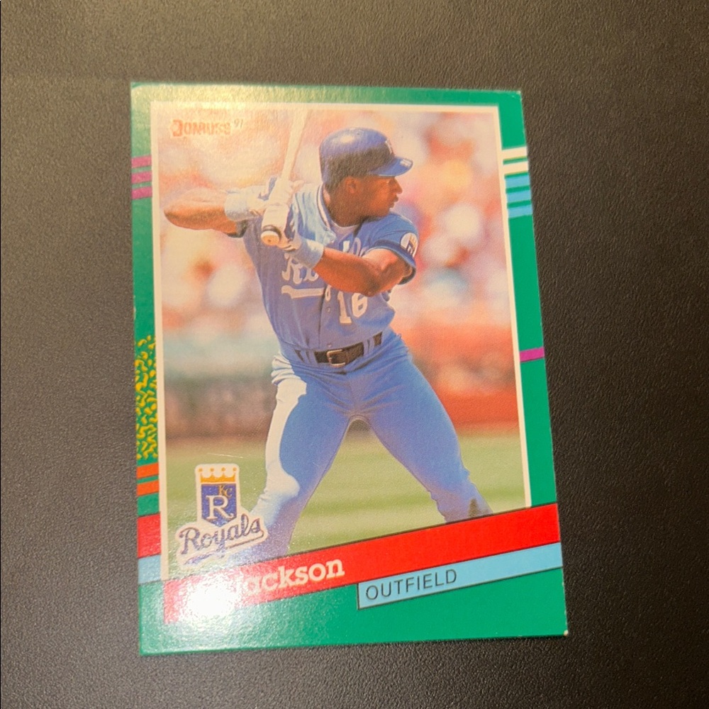 Donruss 91 Bo Jackson Royals Baseball Card #632 Error - No Dot & Uneven Borders